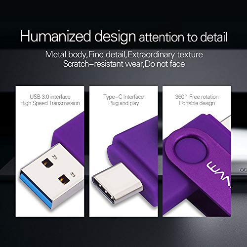 USB-Stick Wansenda USB C 256GB mit Typ C und USB 3.0 Schnittstelle