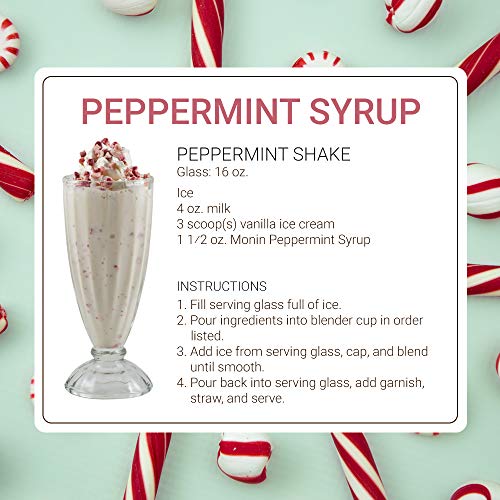 Monin - Peppermint Syrup, Cool Mint Flavored Syrup, Coffee Syrup, Natural Flavor Drink Mix, Simple Syrup For Cocoas, Mochas, Smoothies, Sodas, & More, Gluten-Free, Non-Gmo, Clean Label (750 Ml) #TOP4