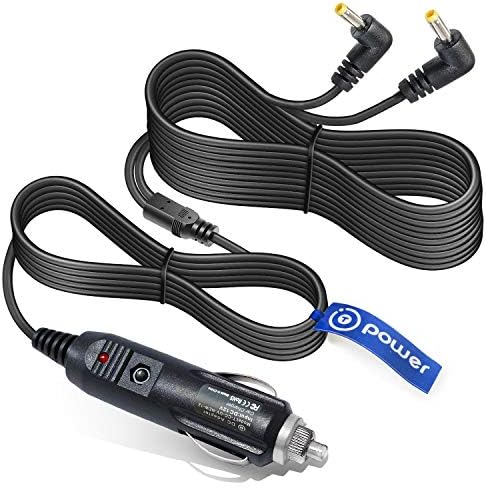 T POWER Dual Screen Auto Car Charger Ac Dc Adapter Compatible with Ematic Proscan Spectroniq FUNAVO WONNIE Milanix NaviSkauto Portable DVD Player Dual-Screens Auto Power Supply Cord