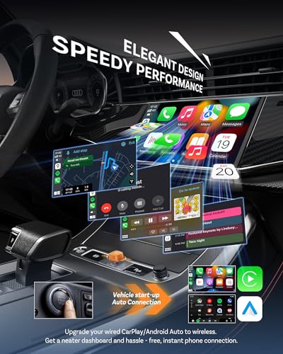 Image of OTTOCAST Mini Cube 3.0 Wireless Carplay Adapter for Apple iPhone, 2-in-1 Car Play Android Auto Adapter, Convert Wired CarPlay to Wireless, Low Latency (Orange, USB C)