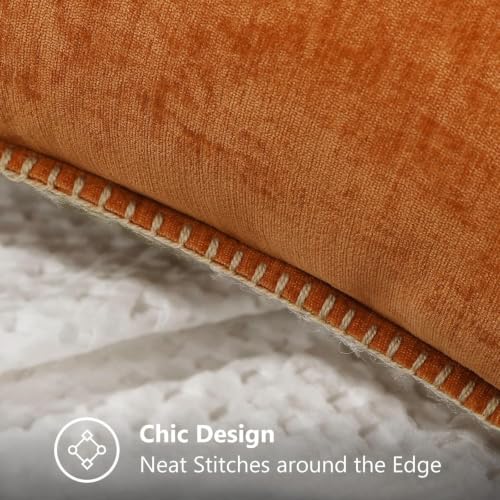 Image of decorUhome Soft Chenille Throw Pillow Covers 24x24 Set of 2 Light Rust