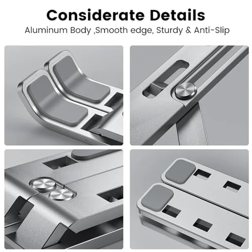 Support ordinateur portable pour soulager le cou avec inclinaison réglable aluminium
