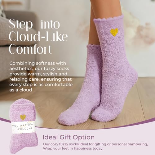 Image of American Trends Coral Fleece Cloud Fuzzy Socks Ultra-Soft Warm Sleep Socks Cozy Unisex Self-Care Gifts Boo Basket Stuffers