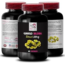 Natural Wellness Extract - Ginkgo BILOBA Extract - Herbal Leaf Extract, Ginkgo biloba Tablets, Daily antioxidant Supplement, Ginkgo biloba Supplement, Natural antioxidant Formula 1 Bottle 60 Capsules