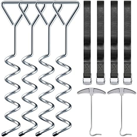 Sportneer Kit Fissaggio Trampolino Robusto + Picchetti Ancoraggio + per Trampolini Scivoli Altalene