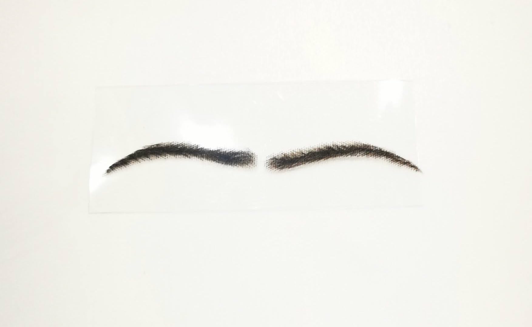 (Couleur 1B Noir) Perruque à sourcils. sourcils glamour instantané. Une paire composée de mèches de cheveux 100 % humains. Options (Marron 2)