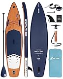 EGGORY Inflatable Paddle Board, 11'x32 x6 Stand Up Paddle Board, Sup Board with Removable Fin, Floating Paddle, Hand Pump, Waterproof Bag, Traveling Board