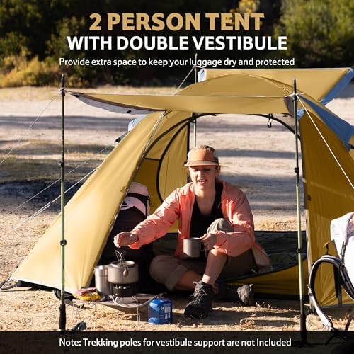Image of Naturehike Bleik-B 2 Person 3 Person Tent, Lightweight Backpacking Tents for Camping, Double Layer Waterproof Camping Tent