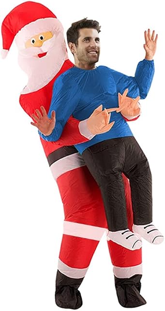 Semriver Inflatable Christmas Santa Claus Suit, Funny Blow Up Christmas Costumes Suit, Unisex Adult Fancy Costume Cosplay Party