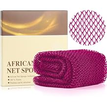 African Net Sponge Authentic - Nylon Exfoliating Body Scrubber Bath Sponge - Real African Net Exfoliator Bath Sponge Tools, Bathing Accessories Burgundy