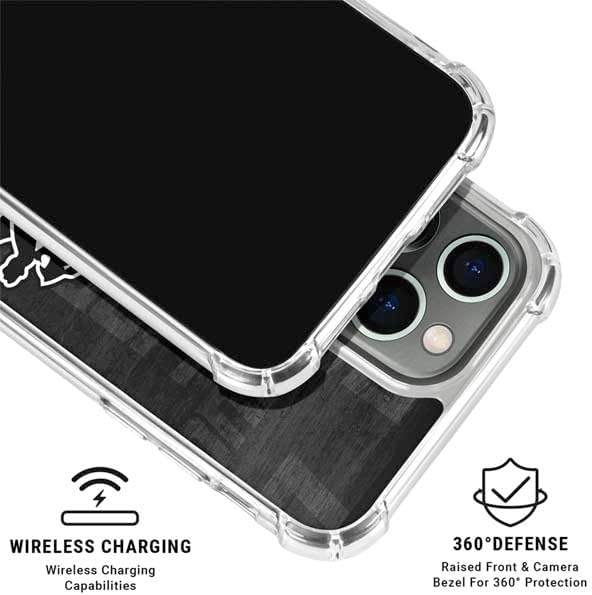 Skinit Clear Phone Case Compatible with iPhone 16 Pro - Officially Licensed NFL Detroit Lions Black & White Design