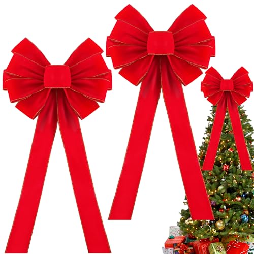 XIMISHOP 2 Stück Weihnachten Schleifen Groß, Rote Schleifen...