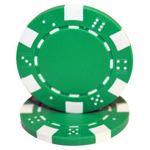 Brybelly Clay Composite Striped Dice 11.5-gram Poker Chips (100-pack) - Blank Non-denominated Poker Chips - Custom Cash Games and Home Casino Poker Nights