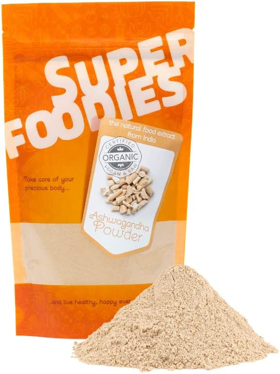 Superfoodies Raw Organic Ashwagandha Powder 100G - Made from The Root, Non-GMO