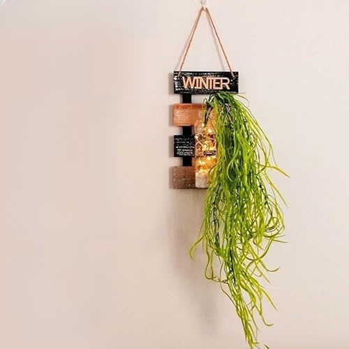 Spring Wall Decor with Glass Display - Handcrafted Wooden Hanging Sign, 12