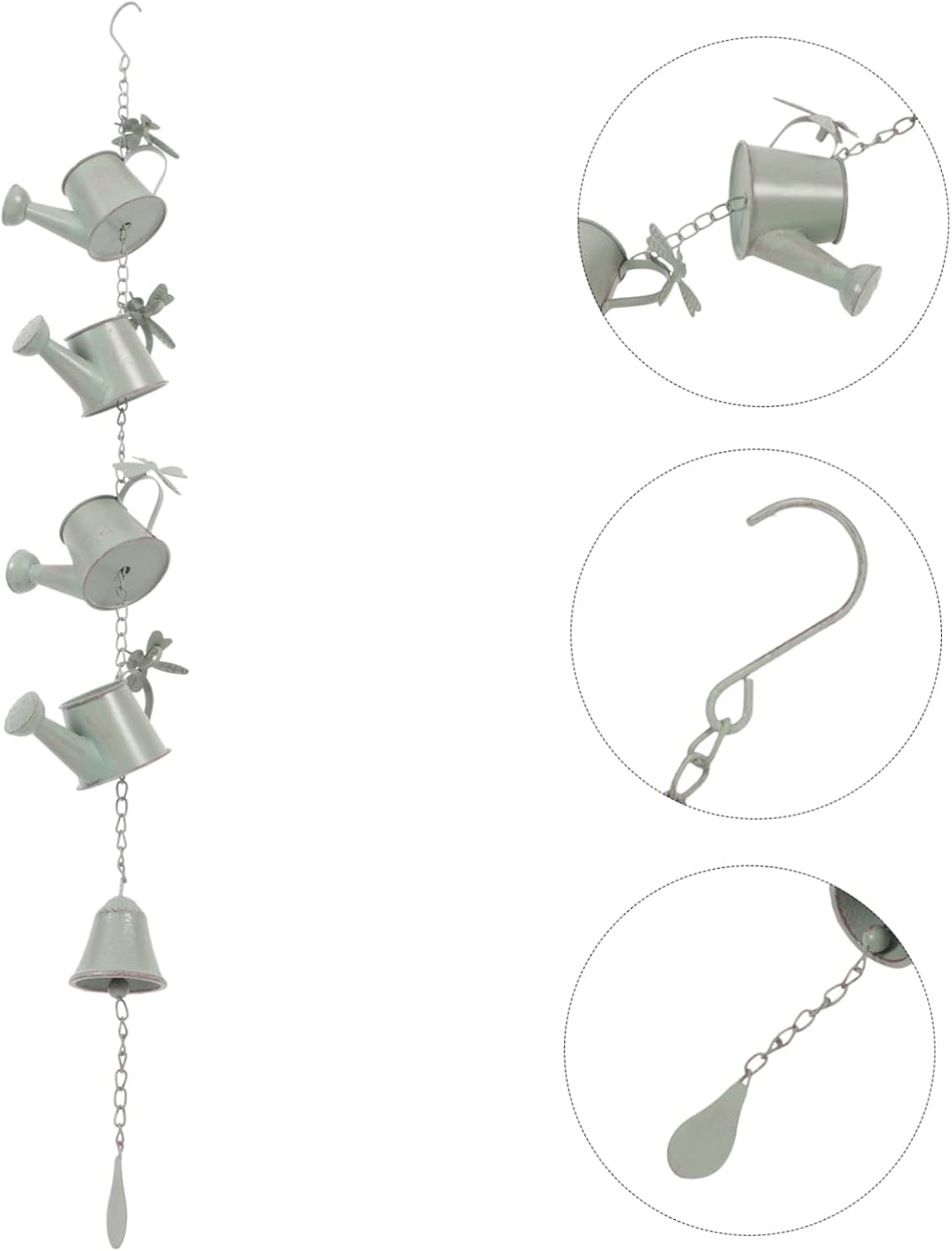 Rain Chain Bell for Gutter Downspout Decor Decorative Rain Gutter Chains for Outdoor Use Easy to Install and Patina Finish