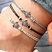 Yean Boho Tortue Bracelet Cuir Cheville Bracelet En Cuir Cheville À La Mode Pied Bijoux Chaîne pour Femmes Et Filles (Lot de 3)