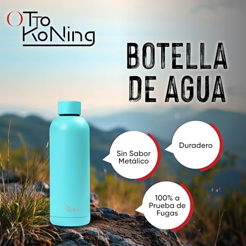 Miniatura 2 de Botella De Agua Acero Inoxidable 500ml-Otto Koning-Botella Térmica Con Doble Aislamiento Al Vacío Para 12 Horas De Bebida Caliente Y 24 Horas De Bebida Fría. Termo A Prueba De Fugas Libre Bpa