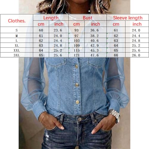 Blouse en jean semi-transparente pour vos sorties décontractées - 4
