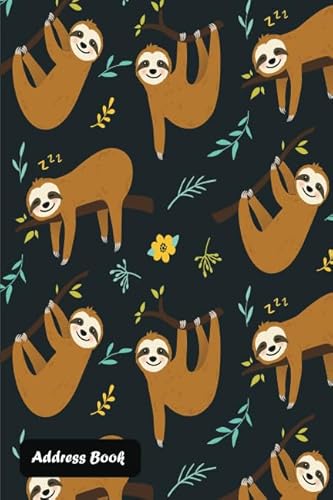 Address Book: With Alphabetical Index Cute sloth cover