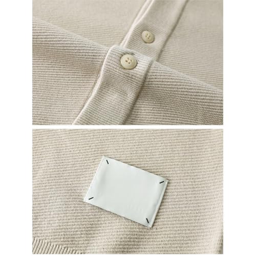 Men's Autumn and Winter Solid Color Vintage Sweater Cardigan Casual V Neck Long Sleeve Knitted Cardigan3