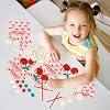 Whaline 24 Sets Cherry Party Favors Cards with Wood Painting Crafts Bulk Blank Wooden Cherry Centerpieces Crafts Kit for Birthday Baby Shower #4