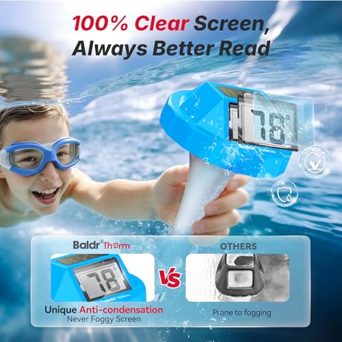 BaldrTherm Floating Pool Thermometer, Swimming Pool Thermometer Digital Solar, High Accurate, Anti-Fog Dual-Sided Display Screen (Light Blue) by BaldrTherm - Image 4