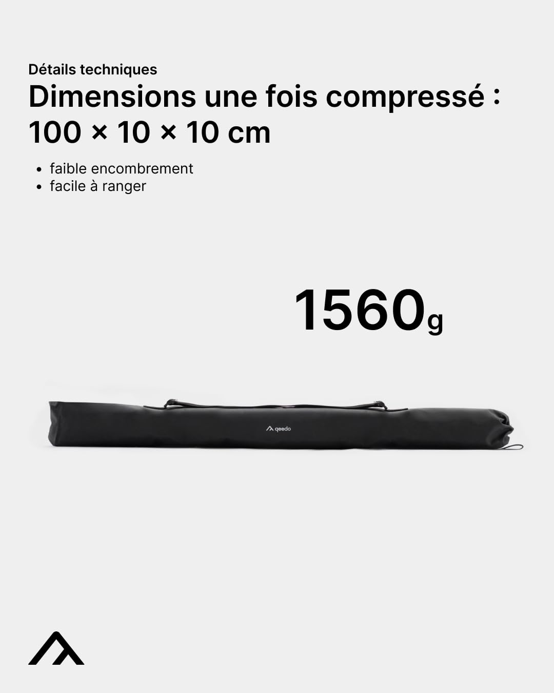 qeedo Scope Set - de 2 mâts télescopiques Aluminium 95–230 cm, ultralégers (550 g) avec Twist-Lock - Poteaux de Tente pour tarp, auvent, Voile d’ombrage, Camping, Plage - Noir/Champagne