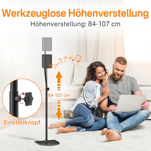 Universele surround luidsprekerstandaard paar, in hoogte verstelbaar van 83,82 cm tot 106,68 cm - luidsprekerstandaard achter voor LG, Vizio, Sony, Samsung De meest gangbare houders voor - Afbeelding 5