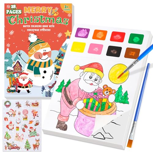 Image of Yeolepor Christmas Crafts for Kids Toddlers Paint with Water Book & Sticker
