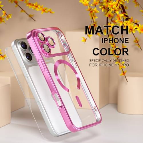 Image of Misea Magnetic for iPhone 17 Pro Case Compatible with MagSafe Hot Pink