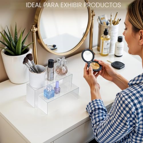 Miniatura 3 de Belle Vous Pack De 5 Expositor Metacrilato Transparente Peanas Para Figuras En 5 Tamaños Diferentes Para Repisas Y Encimeras Pedestal Para Joyas, Figuras, Cupcakes Y Postres