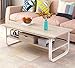 Stół domowy, 2-poziomowy stolik z półką do przechowywania mini szufladą, solidny i łatwy montaż, meble akcentujące wygląd drewna z metalową ramą
