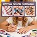 12 Colors Nail Art Pens Set, Nail Art Markers Polish Pens for 3D Nails, Dotting Drawing Painting Liner Brush for DIY Manicure, Home and Salon Nail Art Tools for Women and Men