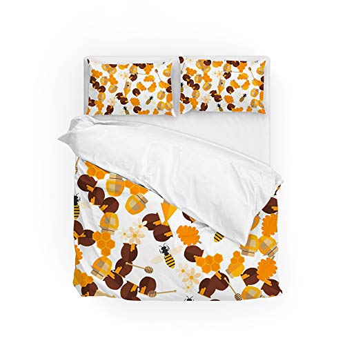 Taie d'oreiller et housse de couette marron CHEHONG anti-plis grand lit - 2