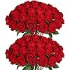 50 PCS Fake Red Roses, Artificial R...
