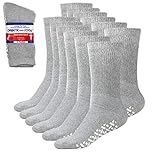 6 Pairs Non-Binding Loose Fit Sock - Non-Slip Diabetic Socks for Men and Women - Ankle Crew Grey