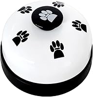 LNAUJS Pet Training Bell for Dogs & Cats - 2.83" Stainless Steel Potty Training Call Bell, White Paw Print, Loud & Durable