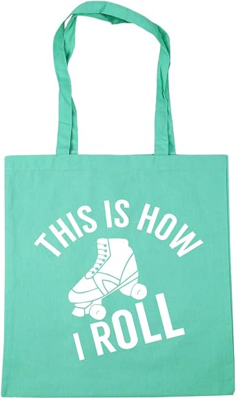 Hippowarehouse Roller skates this is how I roll Tote Shopping Gym Beach Bag 42cm x38cm, 10 litres
