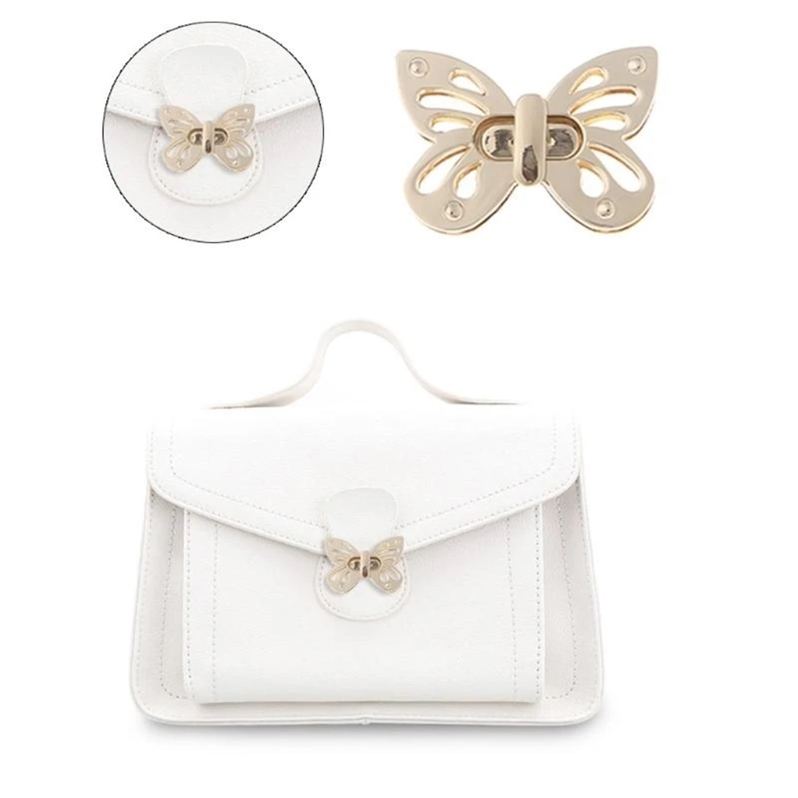 Skręć zamek, zamknij portfel, Metalowe zapięcia motylkowe do torebki DIY, zestaw 10 sztuk, jasnozłote, 5 x 3,7 cm
