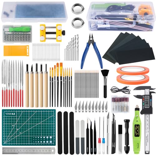 Gundam Tool Kit 192 Pcs Professional Model Tool Kit for Gundam Modeling Tools for Models with Decals Sticker Operated Box Model Building Tools Hobby Tools Craft Set for Repairing Fixing Painting