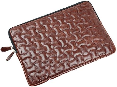 Ivyskin Quilted Apple MacBook Pro 13" & Air 13" Case, Snug, Leather Sleeve Cover, Brown