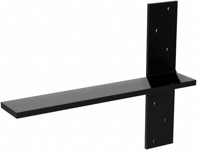 The Original Granite Bracket Heavy Duty American Made Steel Free Hanging Universal T Shelf Bracket, 16 inch, for Floating Shelves, Desks, Mantels, Matte Black (1 Count)