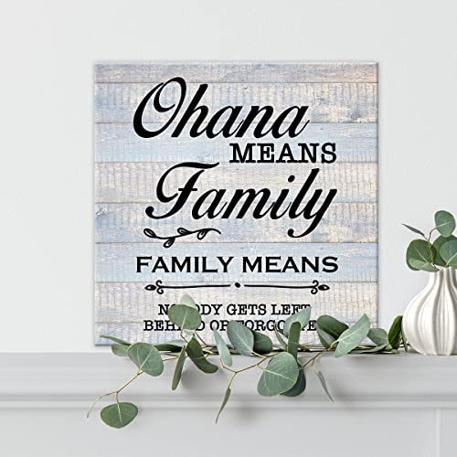 Family Sign Wall Art Prints Canvas Painting Rustic Ohana Means Family Family Means Nobody Gets Left Behind Or Forgotten Print Country Home Decor 8" X 8" #TOP3