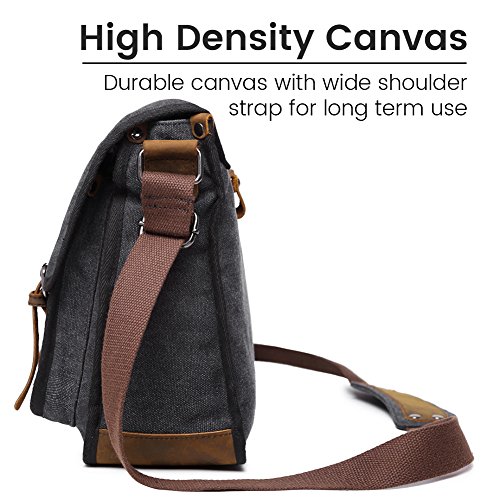 Canvas Messenger Bag Briefcase Bookbag Satchel Shoulder Crossbody Sling Working Bags - Thumbnail 3