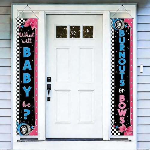 DoubleFill 2 Pcs Burnouts or Bows Gender Reveal Decorations