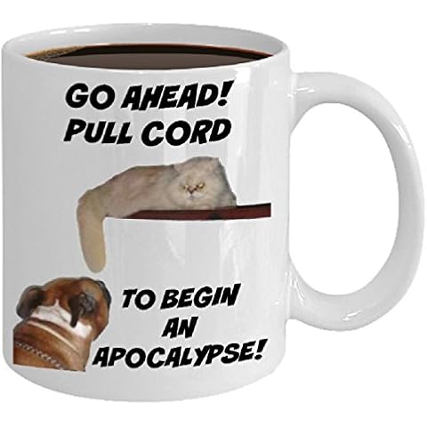 Cat And Dog Coffee Mug - 11 oz Best Novelty Ceramic Funny Pet Cup For Your Dinnerware, Moms, Dads and any Outdoorsmen. Printed And Shipped From The USA Cover