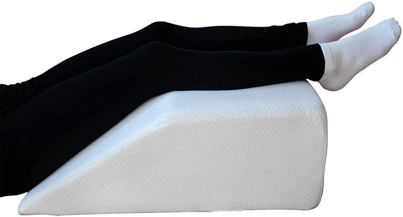 Leg Rest Wedge Pillow - Memory Foam Clinical Therapeutic Grade Post Surgery Bed Rest Recovery Leg Back Hip Pain Circulation, Varicose Veins Cushion OL16