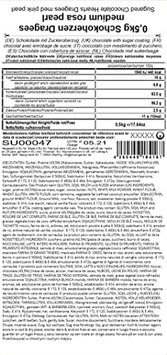 EinsSein 0,5kg Bruidsuiker Chocolade hartjes Dragées medium roze parel mini chocolade hartjes dragee hart paars… - Afbeelding 3