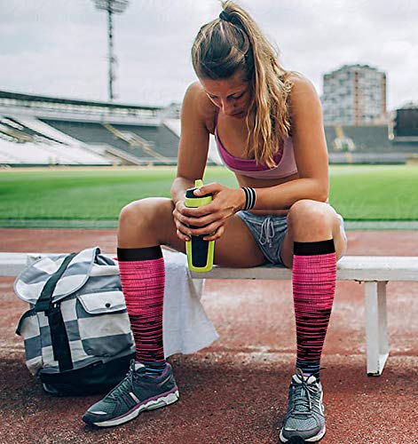 Double Couple 7 Pairs Copper Compression Socks For Men Women 20-30 Mmhg Knee High Stockings #TOP4